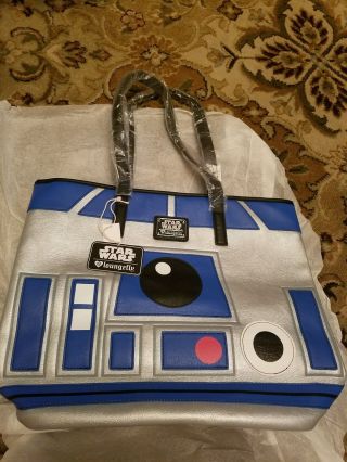 Nwt Disney Loungefly Star Wars R2d2 Bb8 2 Sided Tote Bag Purse Force Awakens