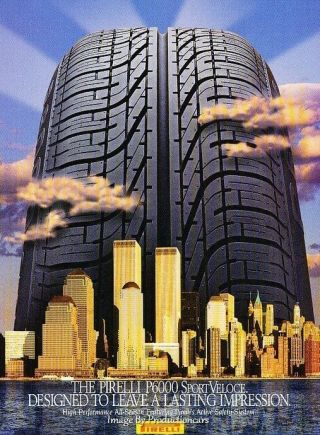 1997 Pirelli Tire World Trade Center Orig.  Advertisement Print Art Car Ad J621