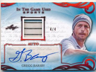 Gregg Barsby 2019 Leaf In The Game 2 Color Patch Auto 4/4