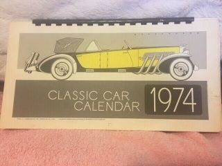 Classic Car 1974 Wall Hanging Calendar,