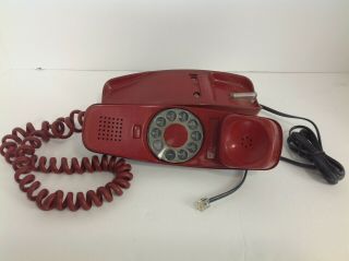Trimline Phone Bell System Dark Red Rotary Dial Vintage Telephone