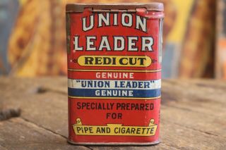 VINTAGE UNION LEADER REDI CUT TOBACCO TIN UNCLE SAM CAN UNITED STATES AMERICAN 6