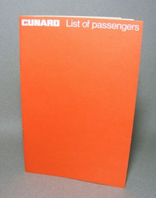 Rms Queen Mary Cunard Lines Passenger List 1967