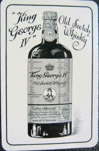 Vintage Australian King George Iv Whiskey Swap,  Playing Card Single