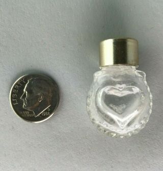Vintage Nina Ricci Coeur Joie Lalique Mini Heart Miniature Perfume Bottle 2