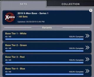 Topps Marvel Collect Card Trader X - Men Base Tier 1 - 4 Series 1 Full Set - 160 Tot