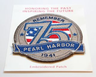 Pearl Harbor 75th Anniversary Souvenir Patch Uss Arizona National Memorial 2016