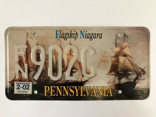 Rare Pennsylvania Pa Flagship Niagara Fn902c License Plate,  2002