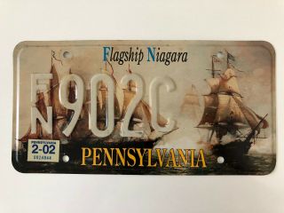 Rare Pennsylvania PA Flagship Niagara FN902C License Plate,  2002 3