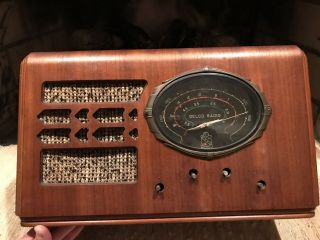 Vintage Delco Model R - 1120 Wood Tube Radio Or Restoration