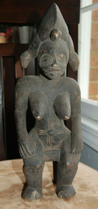 Antique Primitive African Tribal Wood Fertility Ritual Hand Carved Statue Figure