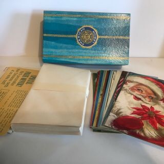 20 Vintage Christmas Cards In American Legion Box With Envelopes Usa