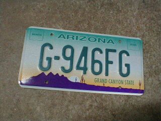 Vintage Obsolete Type Arizona Government License Plate Embossed Desert G - 946fg