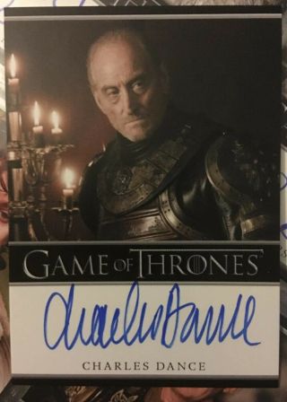 Game Of Thrones Season 1 Trading Card Auto Charles Dance As Tywin Lannister