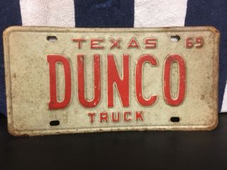 Vintage 1969 Texas Truck License Plate (dunco)