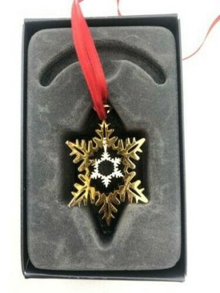 Georg Jensen Holiday ornament ' Snowflake ' Brass plated 24Kt Gold 2