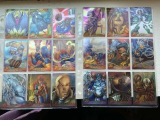 1995 X - Men Ultra All - Chromium Trading Cards Complete Set Of 129 Cards