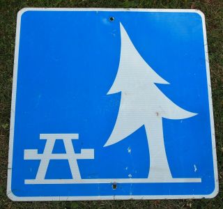 Authentic Road Side Park Picnic Michigan Highway Retired Road Sign,  Man Cave