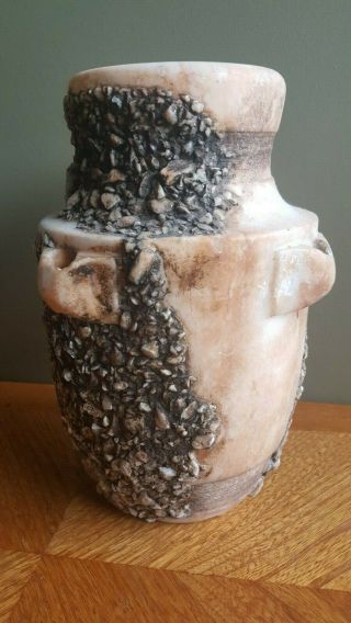 Huge Italian Made Natural Alabaster Roman Amphora Vase 9 " Tall 3860 Grams Heavy