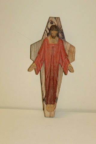 Vintage Jesus Cross Hand - carved Wall Art Heavy Duty Stunning work 3