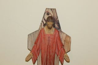 Vintage Jesus Cross Hand - carved Wall Art Heavy Duty Stunning work 4