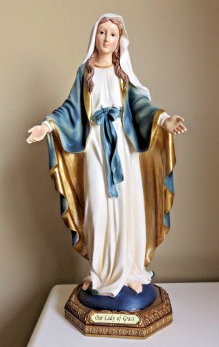 Blessed Virgin Mary Statue Sculpture Christian Figure Resin 16 " Mother Of Jesus