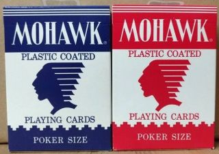 1 Set 2 Decks Mohawk Playing Cards Blue,  Red - S10501 - 甲h1