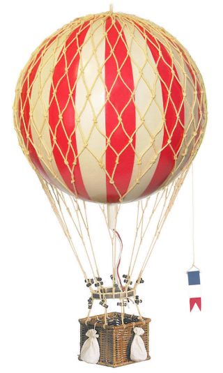 Red & White Striped Hot Air Balloon Model 13 " Hanging Aircraft Ceiling Decor