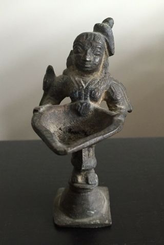 Antique Bronze Indian Hindu God Figurine Statue Religious Art Sculpture 2 Of 3