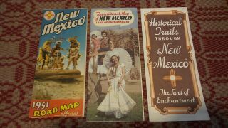 Circa 1951 Mexico Travel Brochures Road Map,  Historic Trails,  Recreation Map