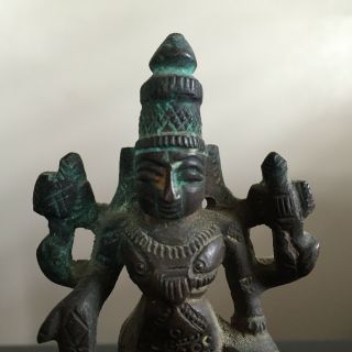 Antique Bronze Indian Hindu God Figurine Statue Religious Art Sculpture 1 of 3 2