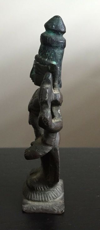 Antique Bronze Indian Hindu God Figurine Statue Religious Art Sculpture 1 of 3 6
