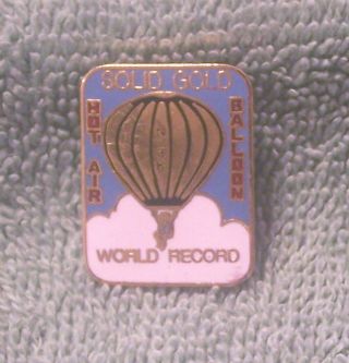 Solid Gold Hot Air Balloon World Record Balloon Pin
