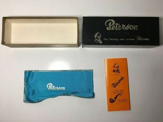 Vintage Peterson Tobacco Pipe Box Papers And Pouch