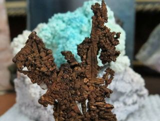 Rare Native Copper Spinel Twin Crystal Structure Mexico