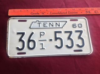 1960 Tennessee Truck License Plate 36 P/1 - 533 Lawrence County
