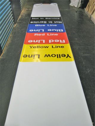 Portland Oregon Tri - Met Trolley Route Roll Sign Yellow Red Blue Line (2002)