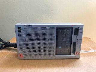 Vintage Portable Sony Radio Icf - 770w,  3 Bands Wb,  Fm,  Am,  Ac Or Dc Power