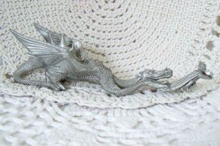Rare Vintage Gallo Pewter 1987 Dragon Cat & Mouse Game Catching A Thief Signed