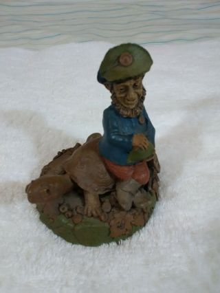 Gnome Sitting On Top Of Turtle Figurine 5 Inches Tall 1994