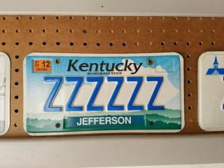 Kentucky Vanity License Plate “zzzzzz”