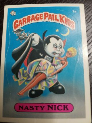 1985 Topps Garbage Pail Kids 1a Nasty Nick (matte) (nearmint -)
