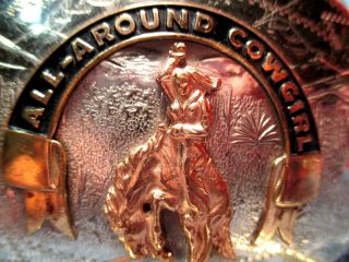All - Around Cowgirl Comstock Silversmiths 2 Banner Trophy Belt Buckle