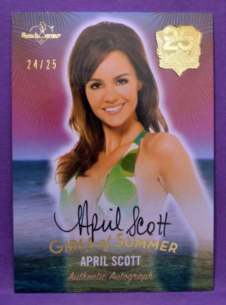 Benchwarmer 2019 25 Years April Scott Red Girls Of Summer Autograph 