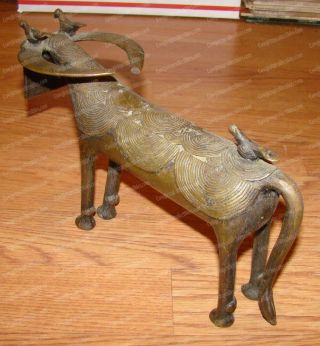 Antique African Bronze Water Buffalo,  Oxpecker (Bobo People) Burkina Faso 7