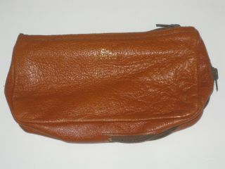 Vintage The Tinder Box Pipe & Tobacco Leather Pouch Case Zipper Made In England