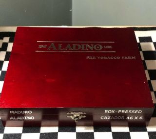 Aladino Jre Tobacco Farm Maduro Box - Pressed Cazador 46x6 Red Wood Cigar Box