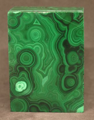 58mm 6oz Natural Dark Green Malachite Crystal Carving Art Jewelry Box