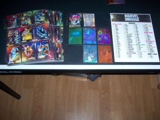 1992 Marvel Universe Comic Cards Base Set All Holograms Plus Large Checklist