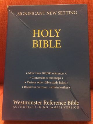 Kjv Westminster Reference Bible - Black Calfskin Leather (90u/bk)